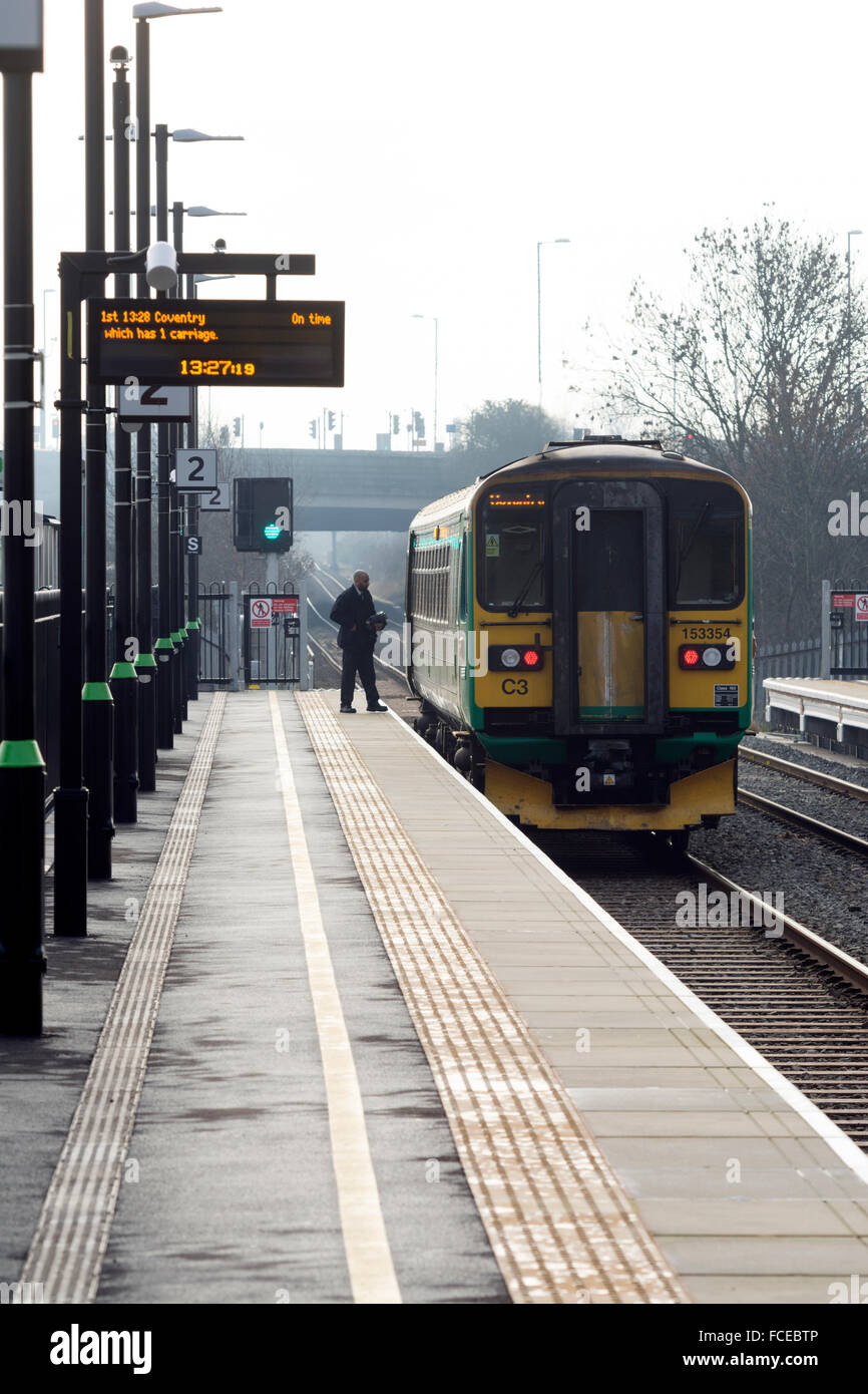 London Midland train at Coventry Arena station, Coventry, UK Stock Photo