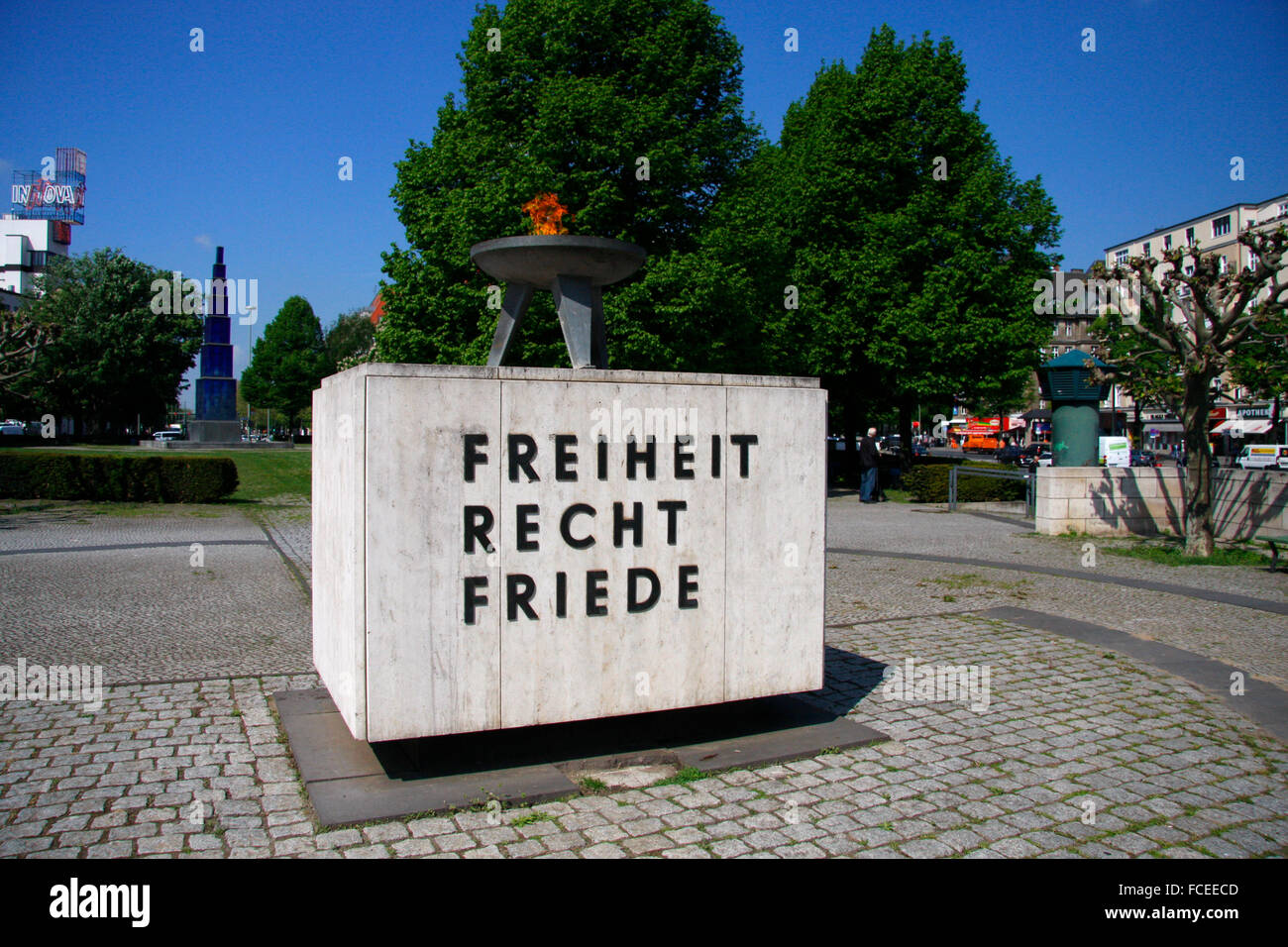 Vertriebenen Denkmal am Theodor Heuss-Platz, Berlin-Charlottenburg. Stock Photo