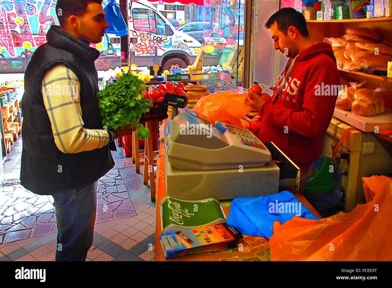 Turkish grocery shop, Bordeaux, Gironde, Aquitaine, France Stock Photo