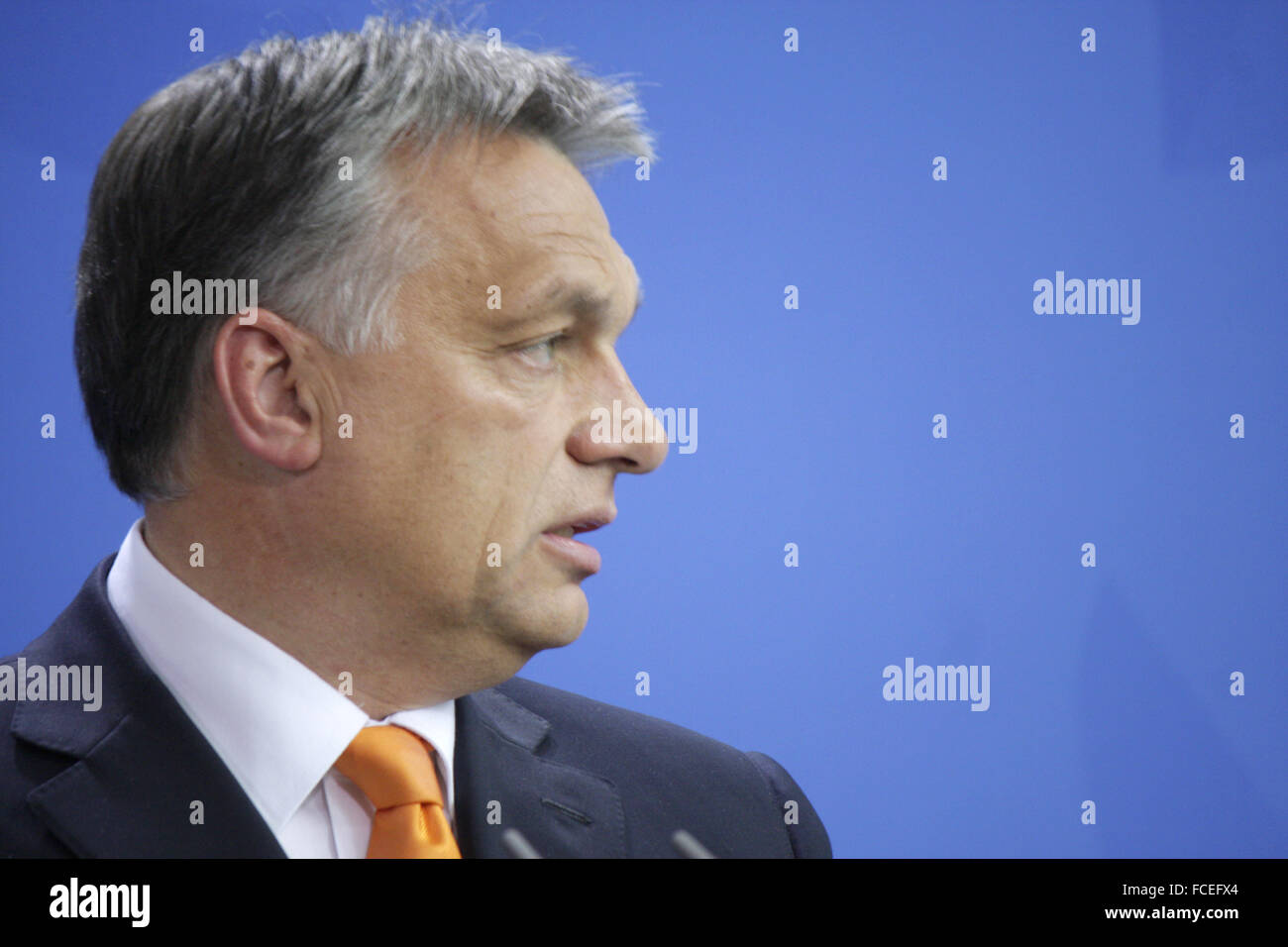 Viktor Orban - Treffen der dt. Bundeskanzlerin mit dem ungarischen Ministerpraesidenten, Bundeskanzleramt, 8. Mai 2014, Berlin. Stock Photo