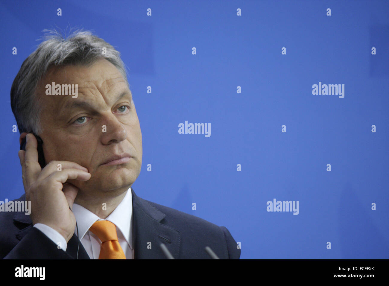 Viktor Orban - Treffen der dt. Bundeskanzlerin mit dem ungarischen Ministerpraesidenten, Bundeskanzleramt, 8. Mai 2014, Berlin. Stock Photo
