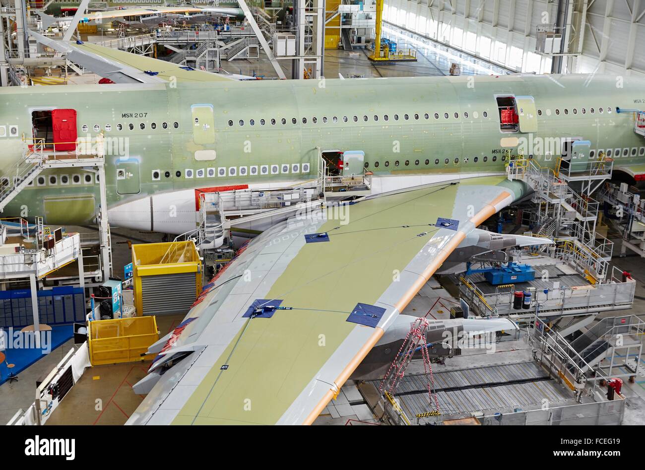 Aircraft construction. Let´s visit Airbus. Tour of the AIRBUS A380 assembly  factory. Aeroscopia. Toulouse. Haute Garonne Stock Photo - Alamy