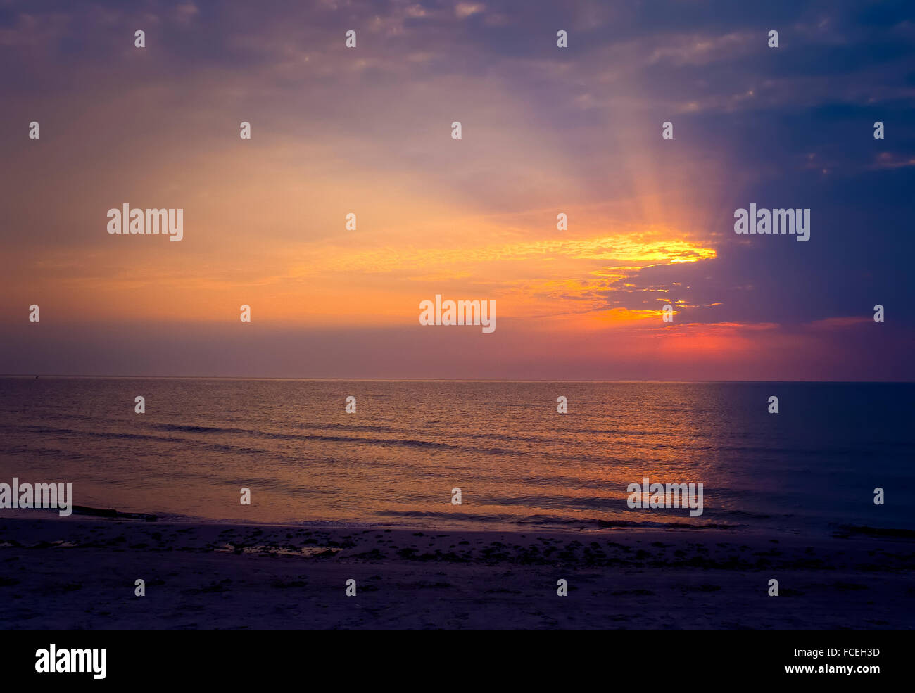 Beautiful sunset at the beach on the Baltic Sea Stock Photo - Alamy