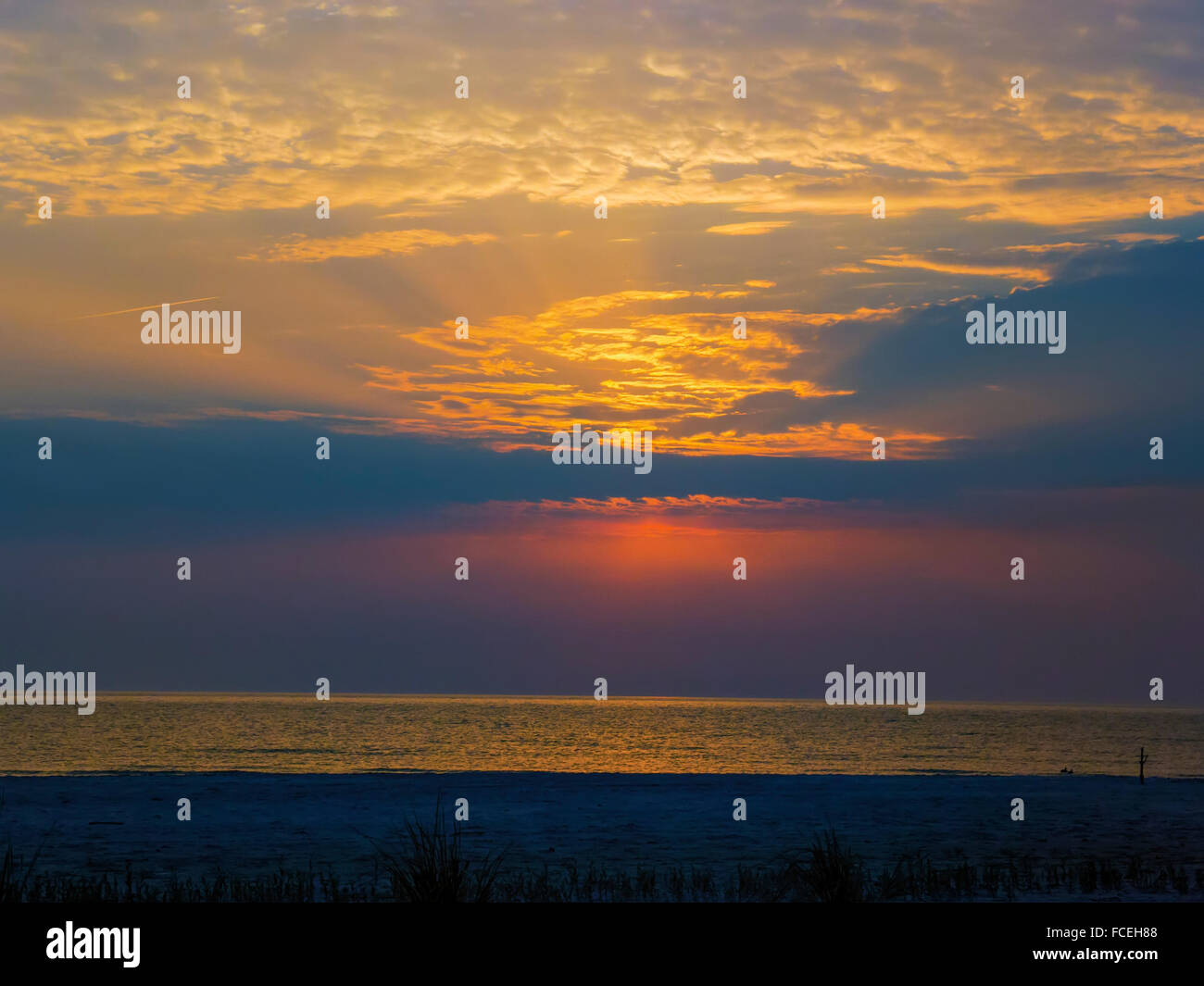 Beautiful sunset at the beach on the Baltic Sea Stock Photo - Alamy