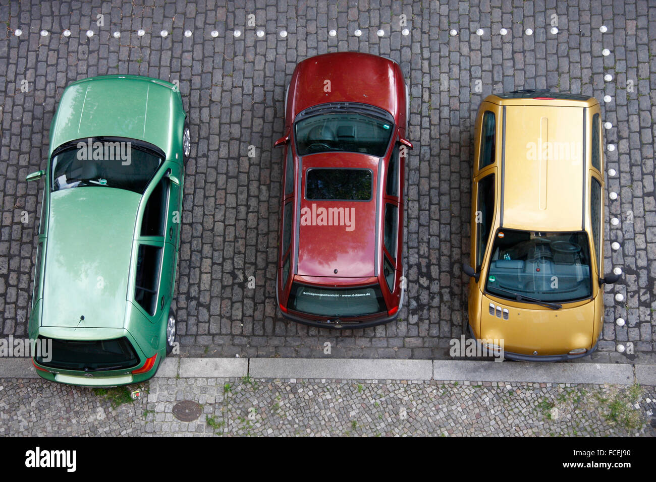 farbige Autos, Berlin. Stock Photo