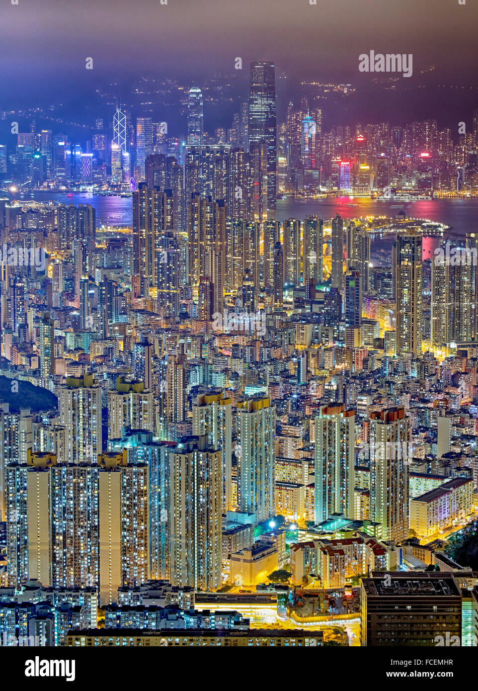 Hong Kong cityscape at night Stock Photo - Alamy