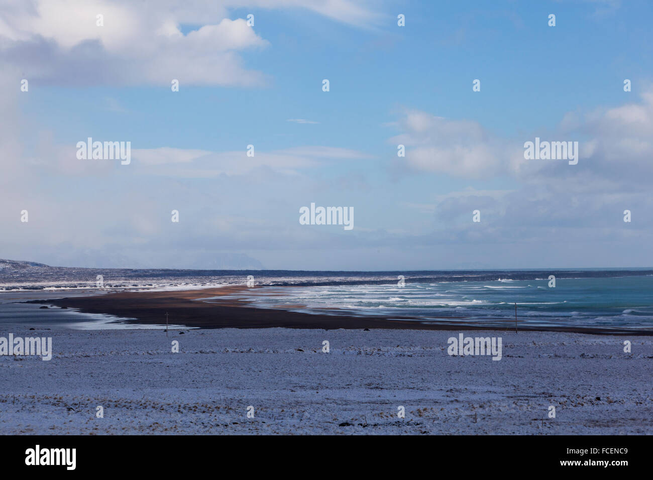 Wide lens capture of Iceland, peninsula Snaefellsness, wintertime Stock Photo