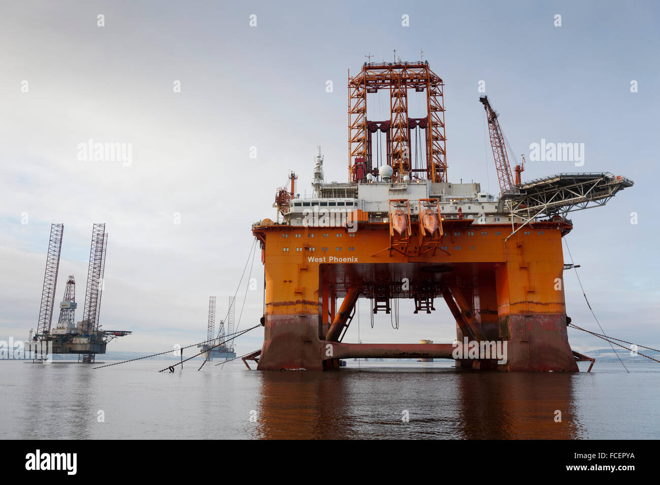 Oil rigs in the Cromarty Firth, Scotland Stock Photo - Alamy