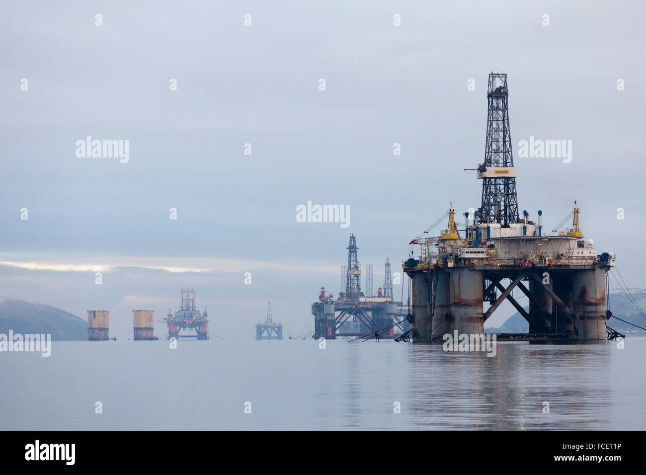 Oil rigs in the Cromarty Firth, Scotland Stock Photo - Alamy
