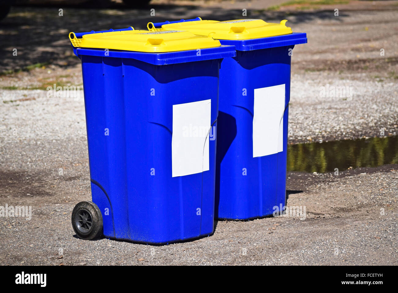Garbage cans on the street Stock Photo Alamy