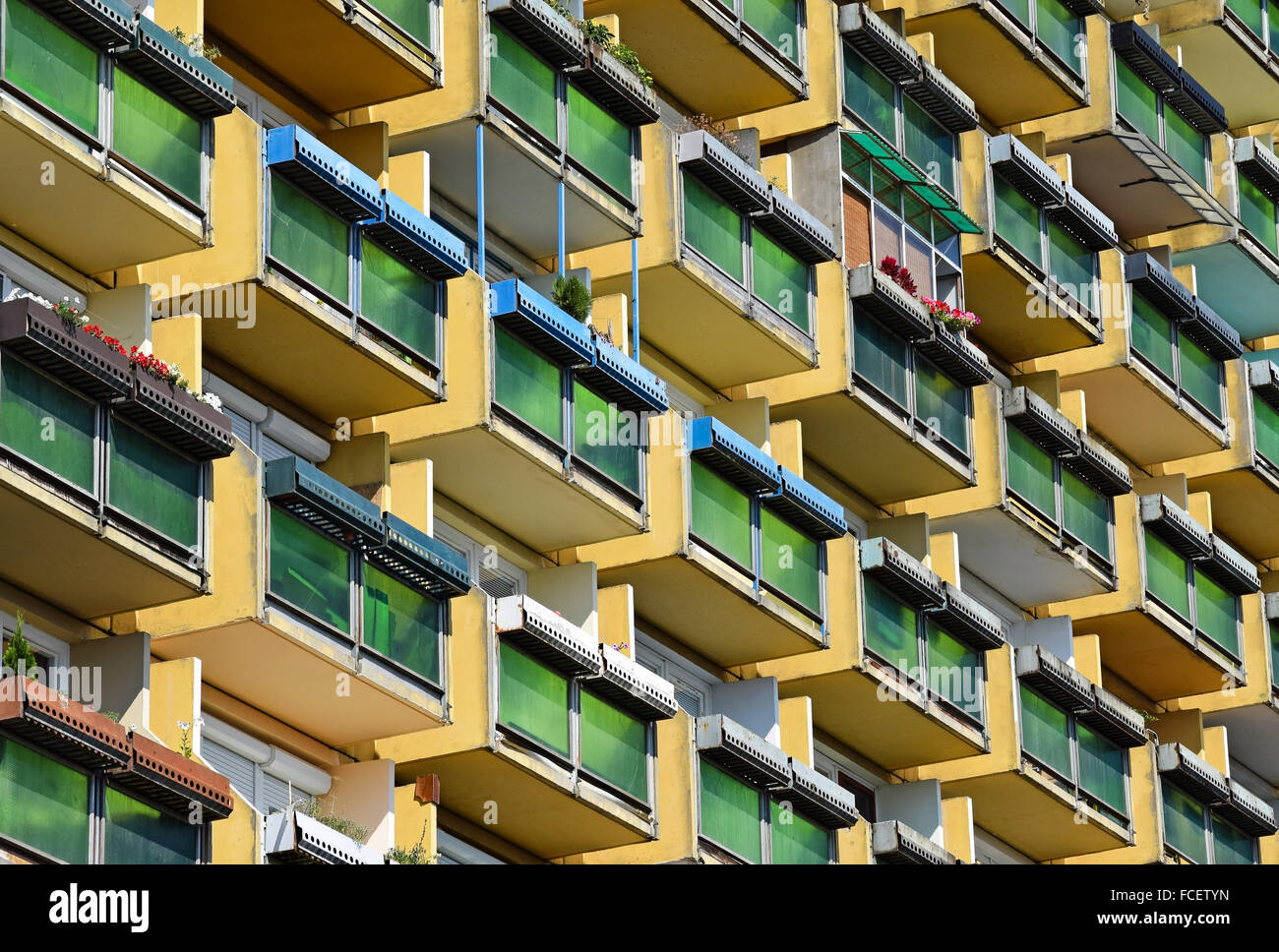Balconies of a high apartment building Stock Photo - Alamy