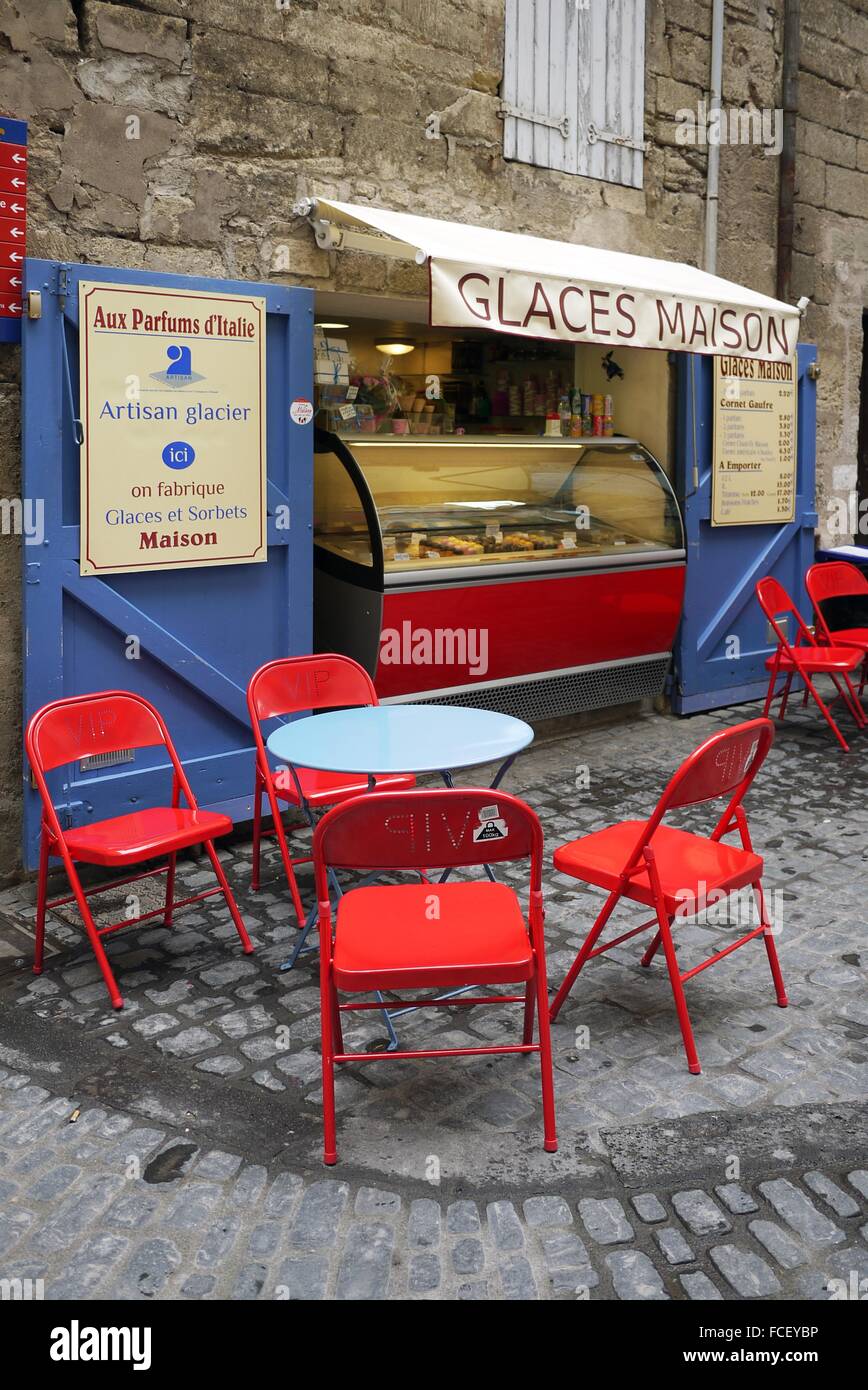An ice cream shop, French style Stock Photo Alamy