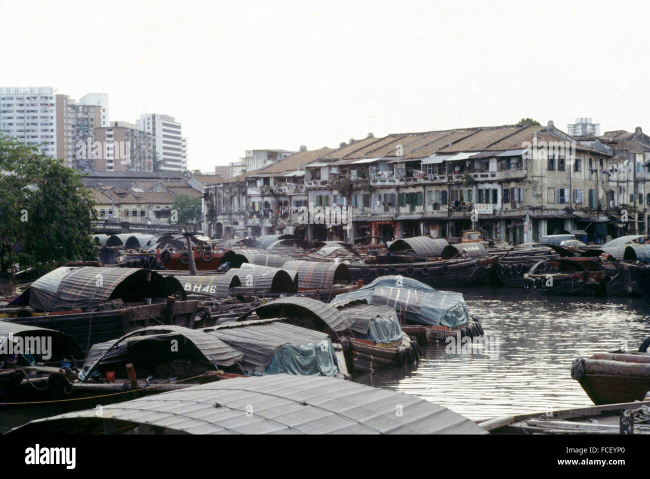 Old Singapore circa 1982 Stock Photo
