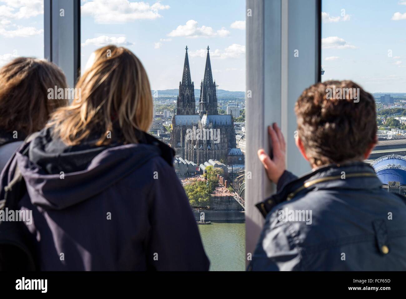 Germany: Cologne Cathedral as seen from Triangle high-rise. Photo from 27. September 2015. Stock Photo