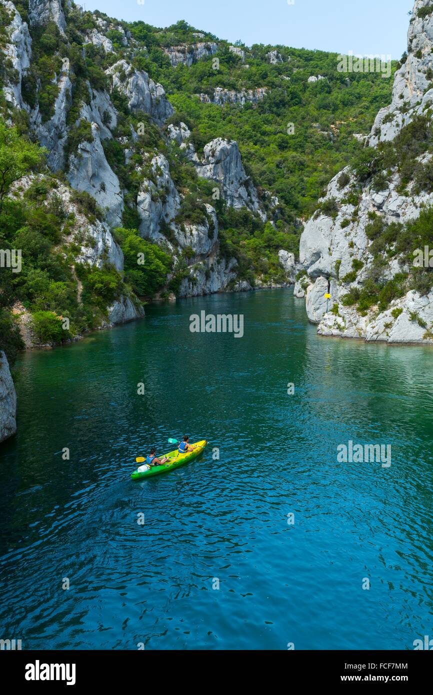 Kayaking, Quinson Lake, Gorges du Verdon Natural Park, Alpes Haute  Provence, France, Europe Stock Photo - Alamy