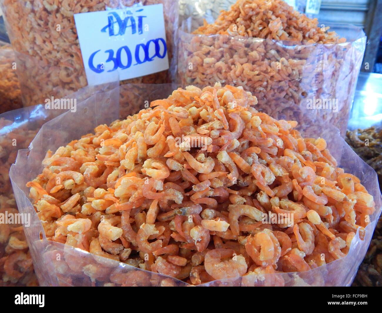 Prawn and dried seafood at the Binh Tay Market in Saigon in Ho Chi Minh