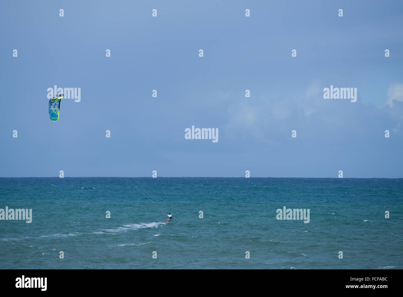Kitesurfing in Dorado, Puerto Rico. Caribbean Island. US territory