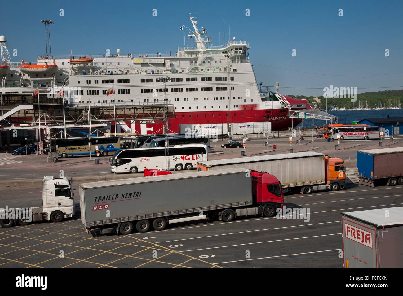 Shipments Finland ferry. Stockholm Sweden Stock Photo Alamy