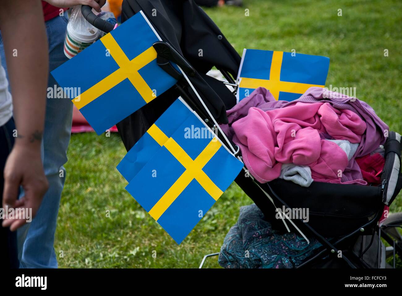Swedish Flag Day Stockholm Sweden Stock Photo Alamy