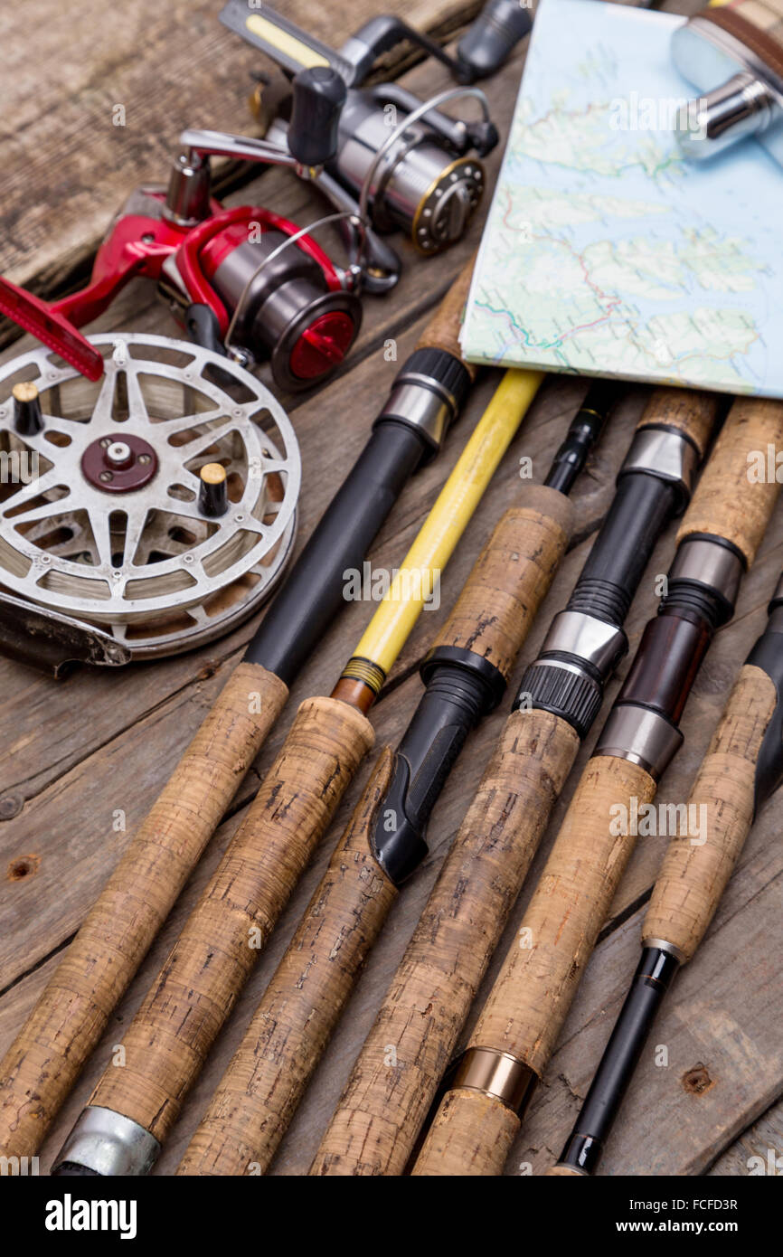 Wooden fishing reels hi-res stock photography and images - Alamy