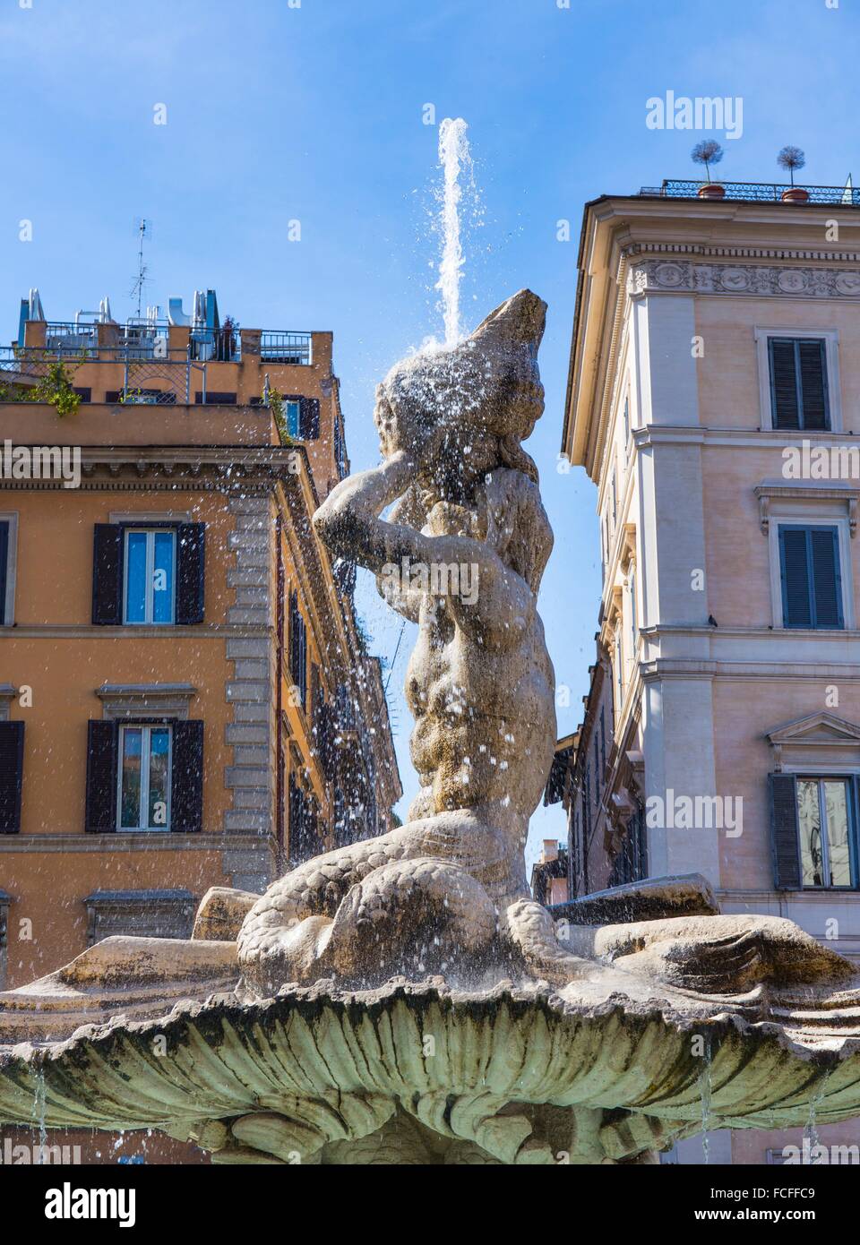 Fontana del Tritone, Bernini Sculpture, Piazza Barberini, Rome, Italy
