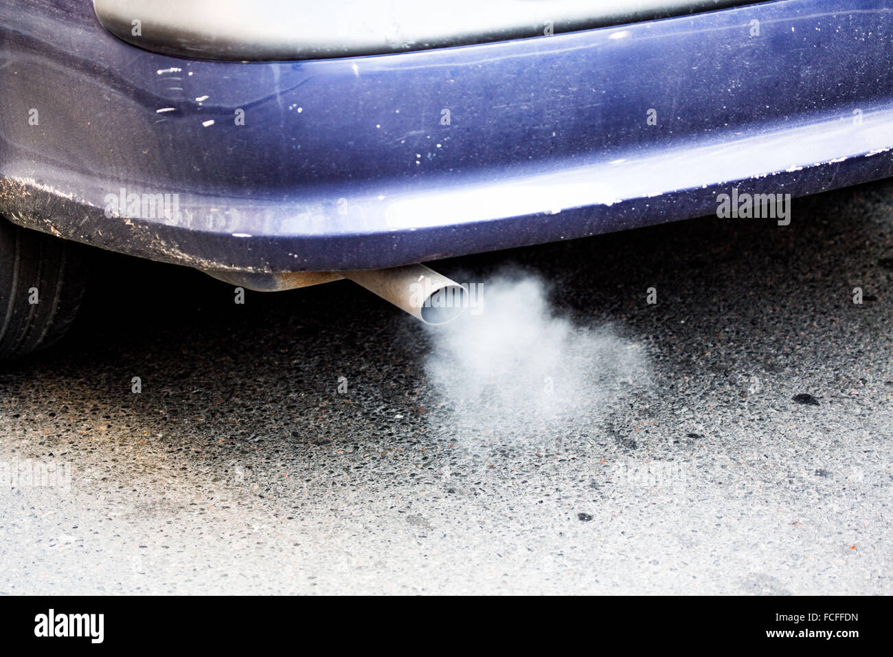 Motor vehicle exhaust gases. Stock Photo