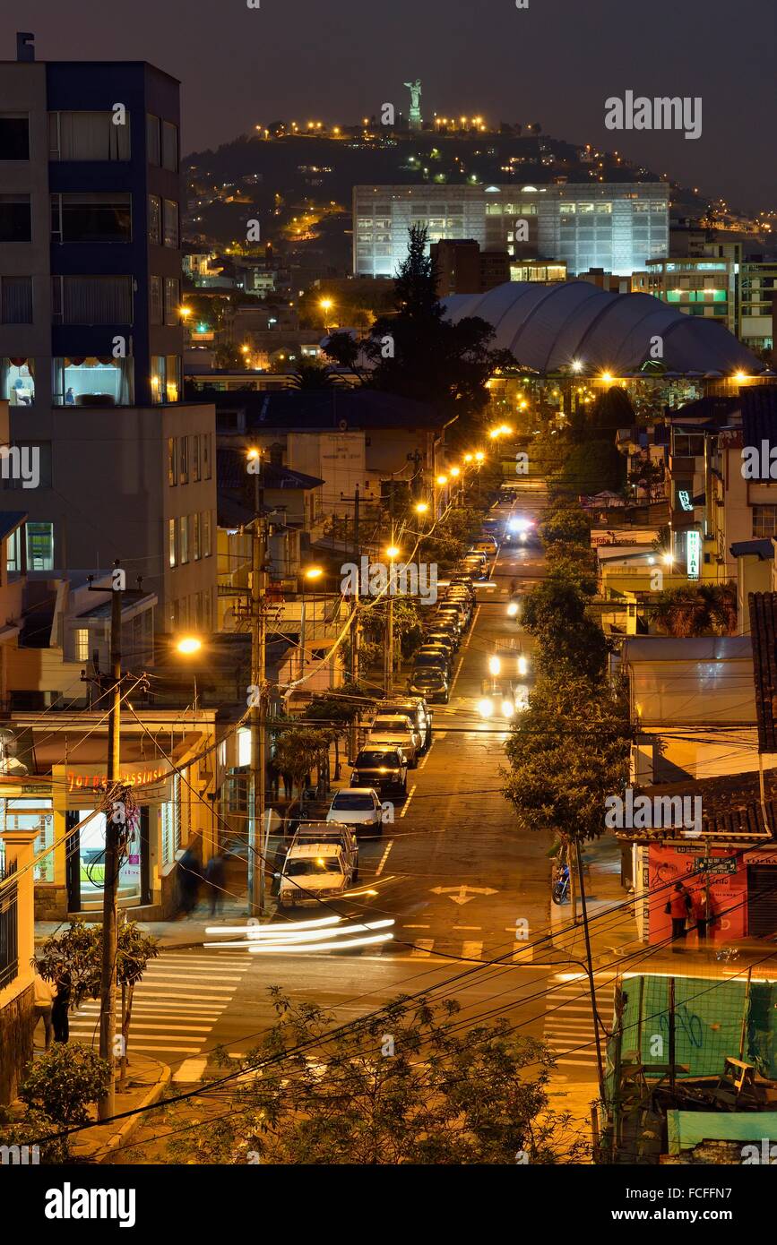 Downtown Quito at night, Quito, Pichincha, Ecuador Stock Photo Alamy