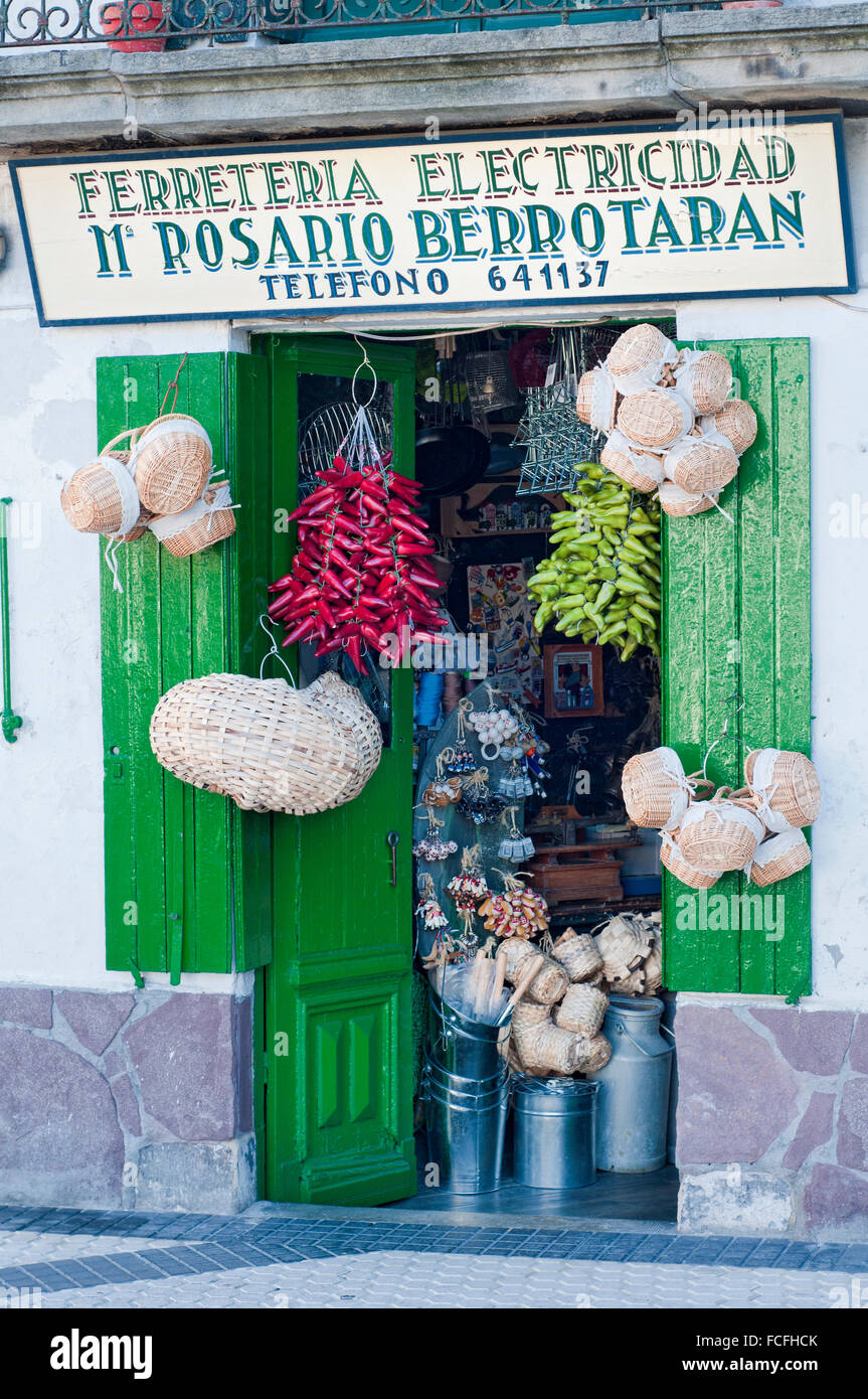 Old shop In the Hondarribia oldtown. Basque Country. Spain. Stock Photo