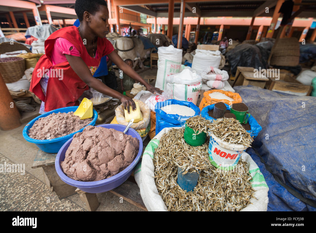 Local market on the street in the Fort Portal, Uganda, Europe Stock Photo