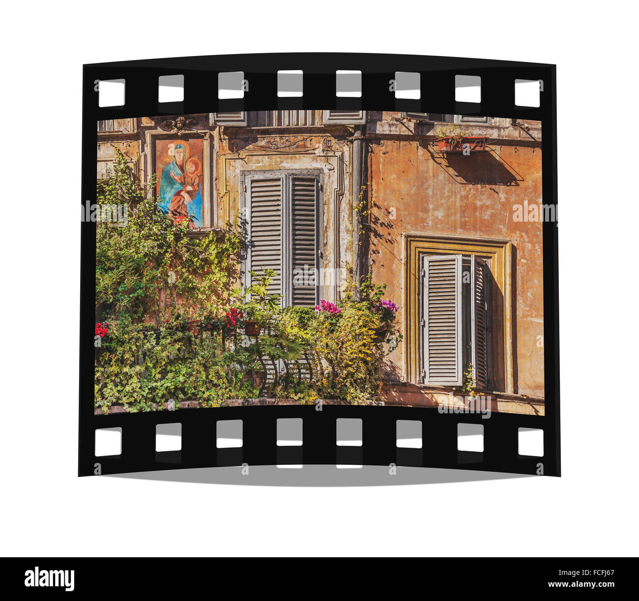 Typical view of a House in the old town of Rome, Lazio, Italy, Europe Stock Photo