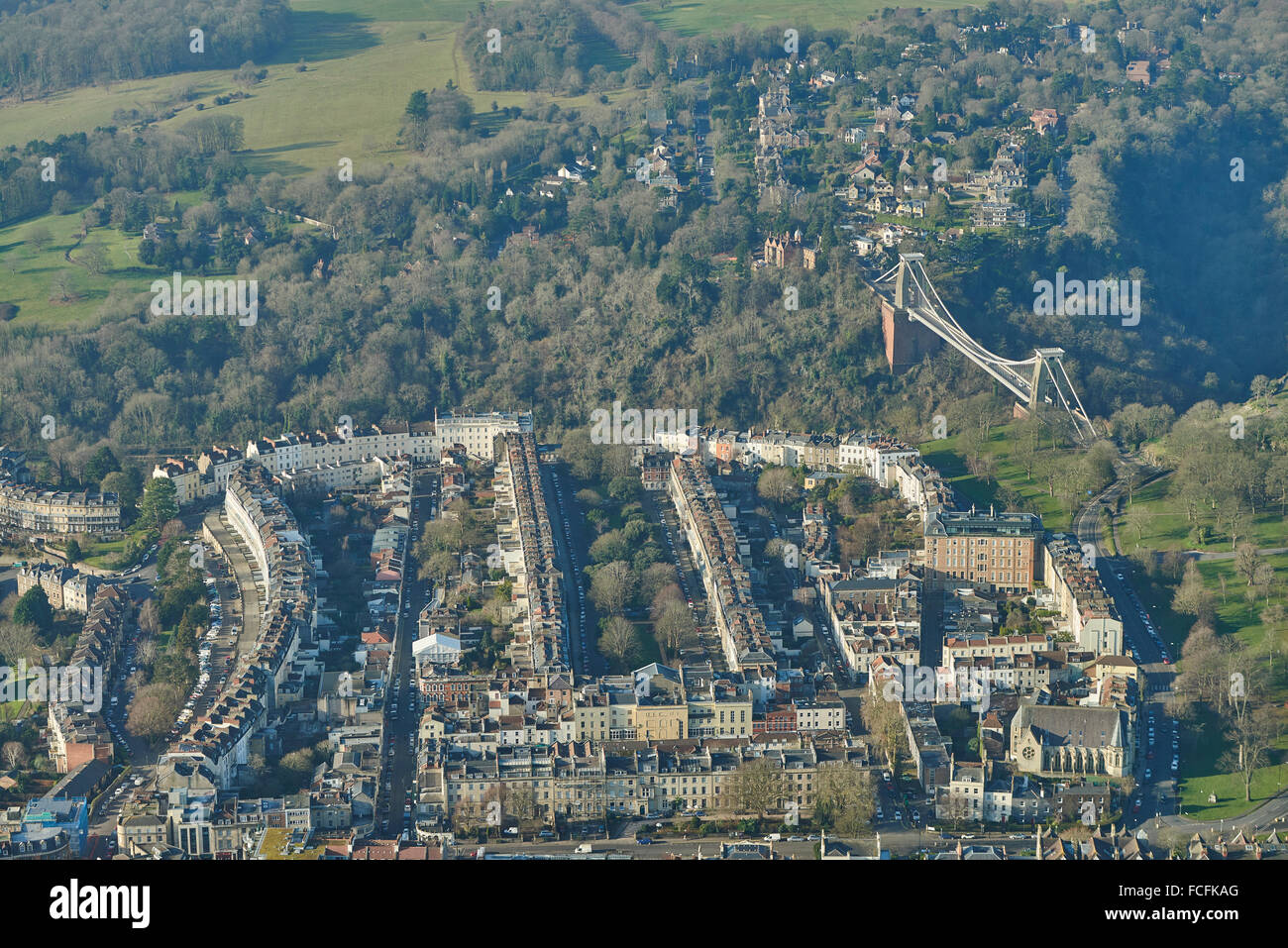 Aerial view clifton suspension bridge hi-res stock photography and ...
