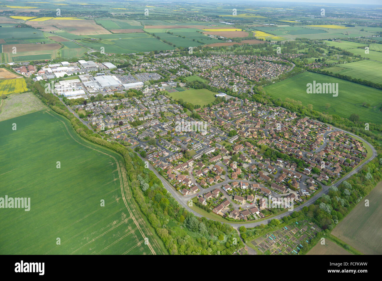 An aerial view of Bar Hill, near Cambridge Stock Photo