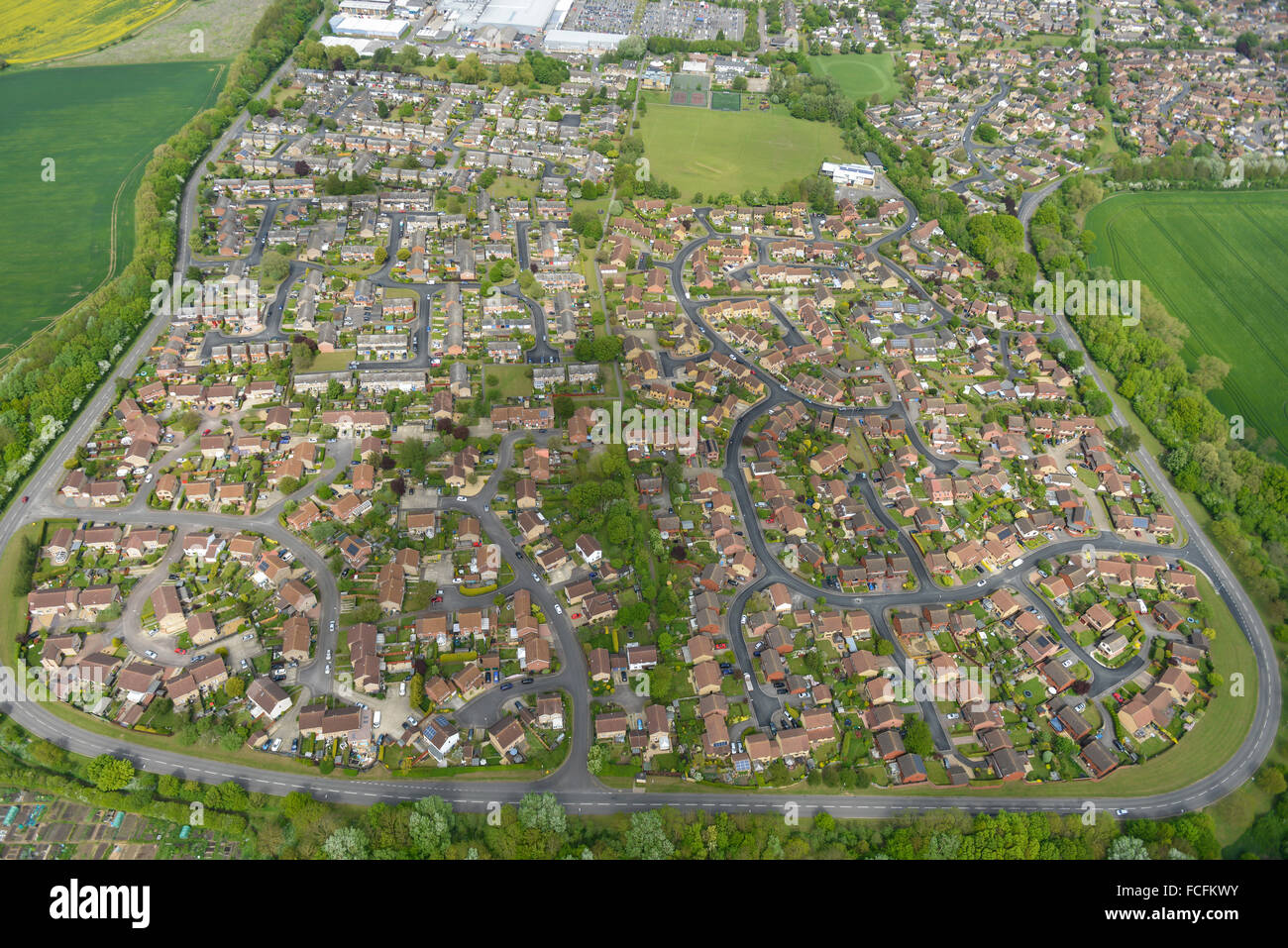 An aerial view of Bar Hill, near Cambridge Stock Photo Alamy
