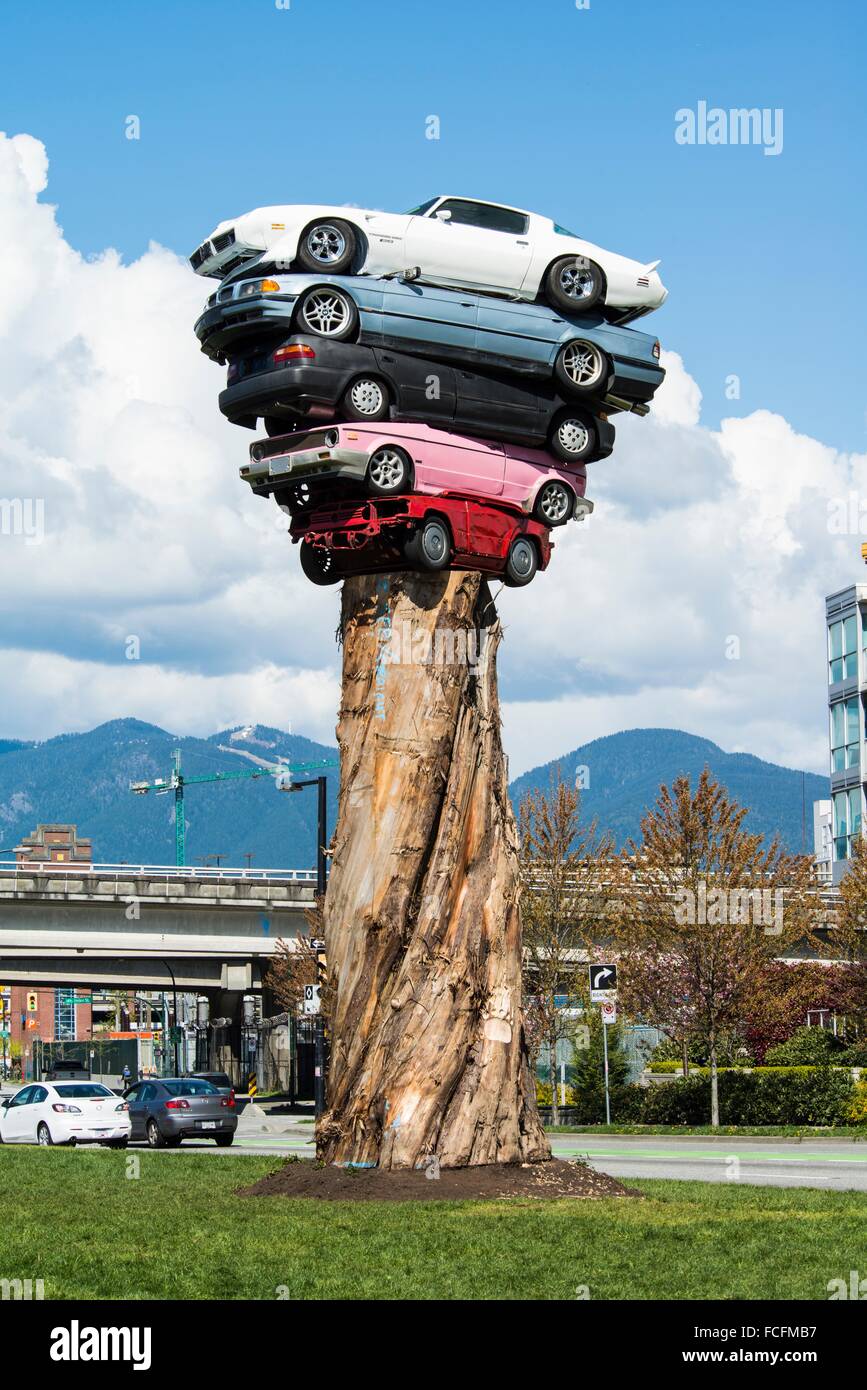 Trans Am Totem', sculpture by Marcus Bowcott, on Quebec Street in
