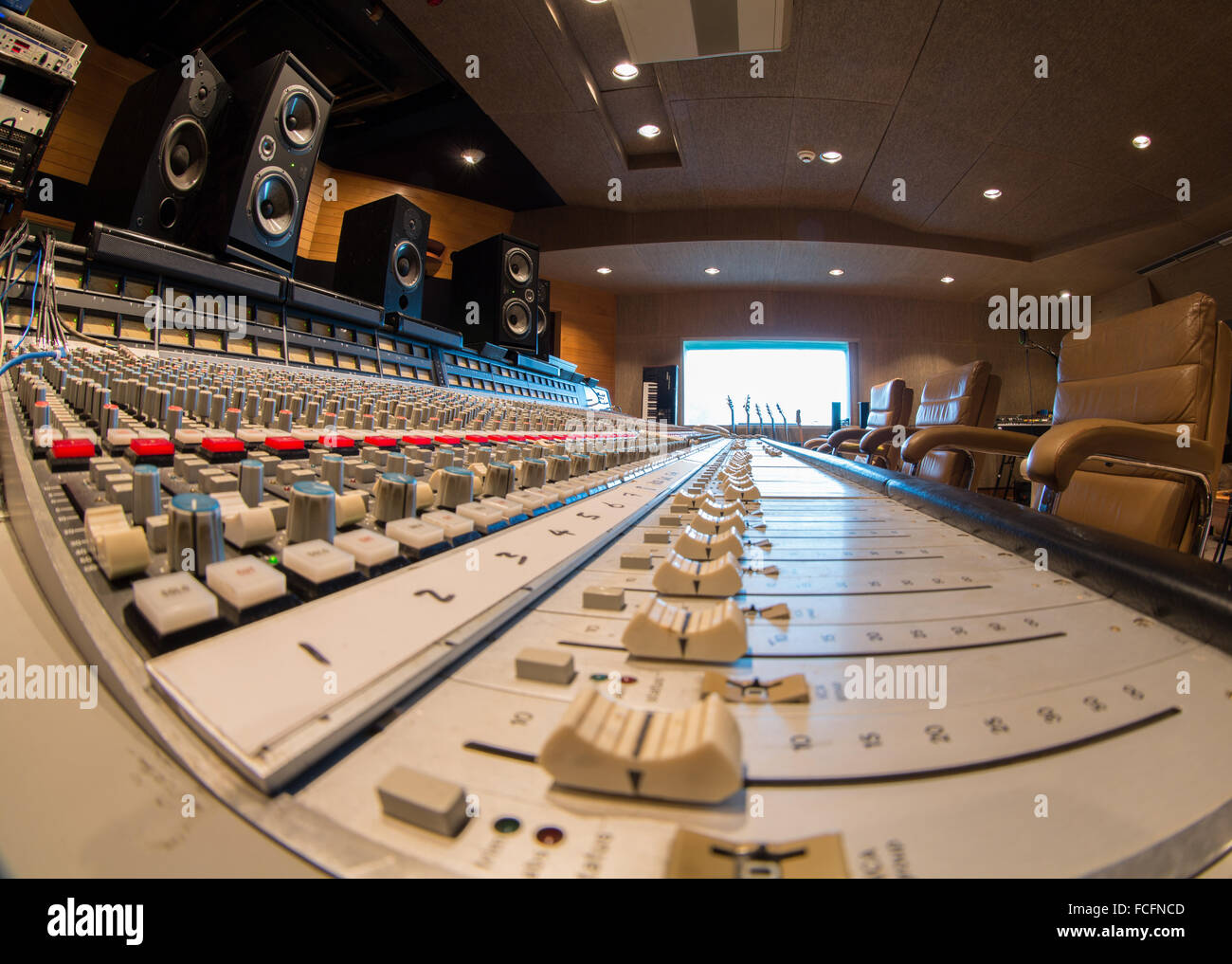 Side View Of Ssl E Series Sound Mixing Desk With Focal