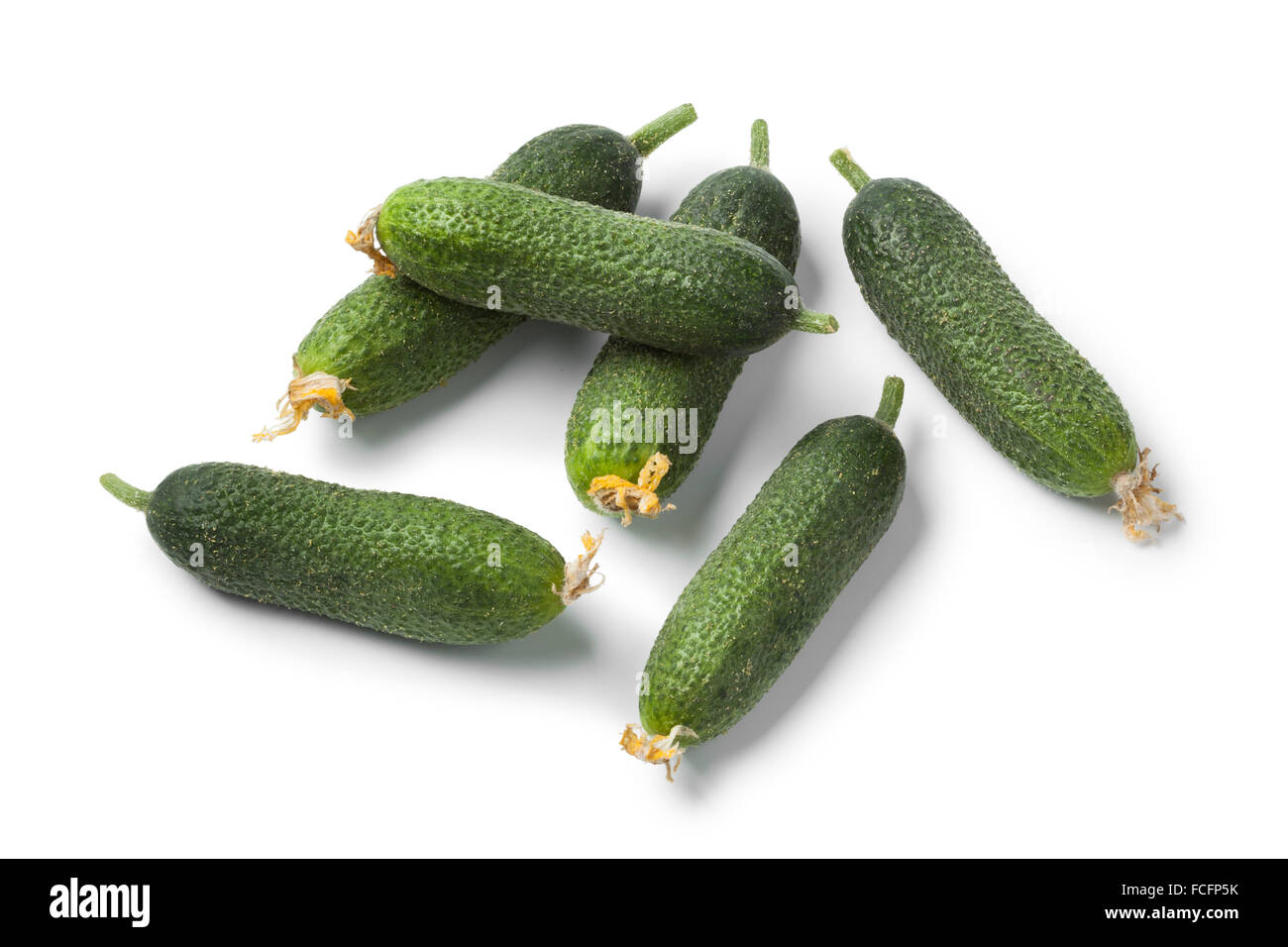 Fresh raw gherkins on white background Stock Photo Alamy