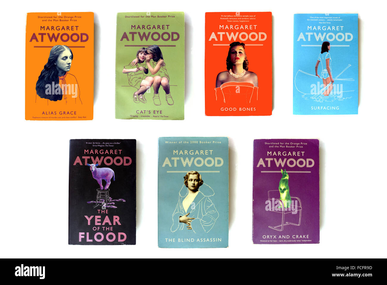 Margaret Atwood's book covers photographed against a white background Stock  Photo - Alamy