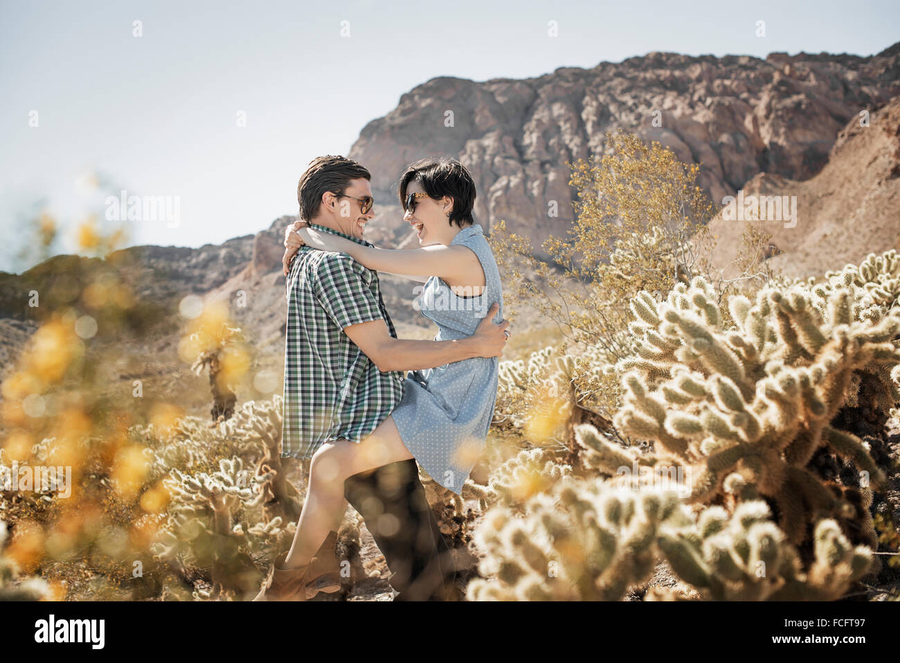 Woman in desert landscape hi-res stock photography and images - Alamy