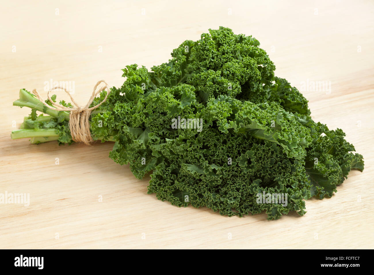 Bouquet of fresh picked organic curly kale Stock Photo
