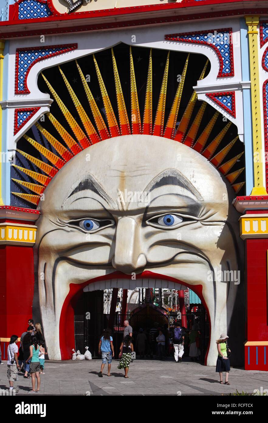Melbourne´s Luna Park is a historic amusement park near St Kilda beach