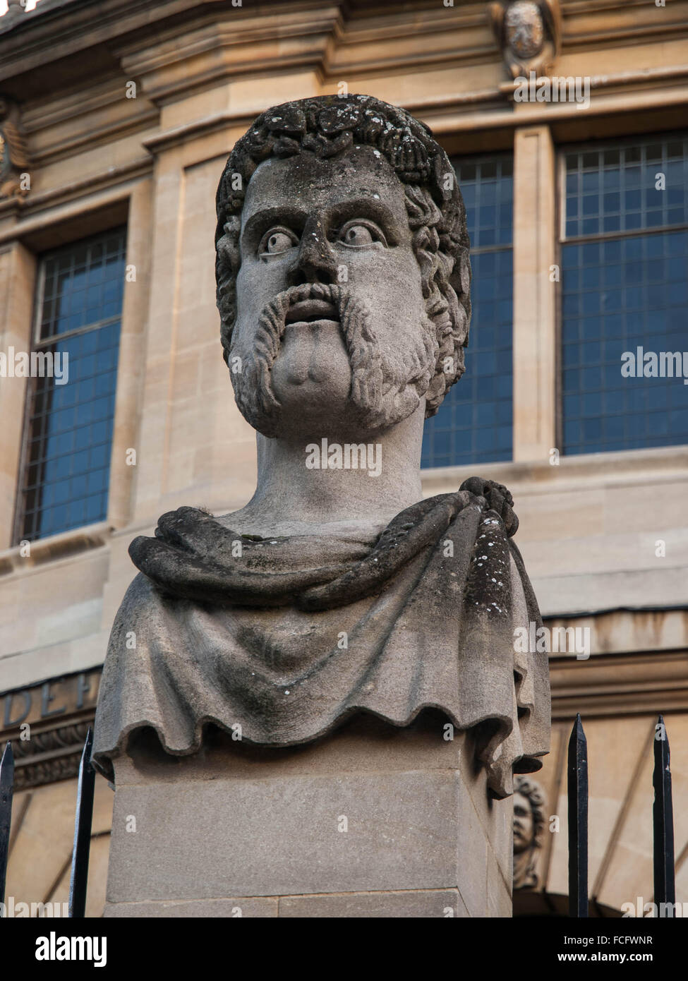 Stone carved statue at Oxford University, United Kingdom, Europe. Stock Photo