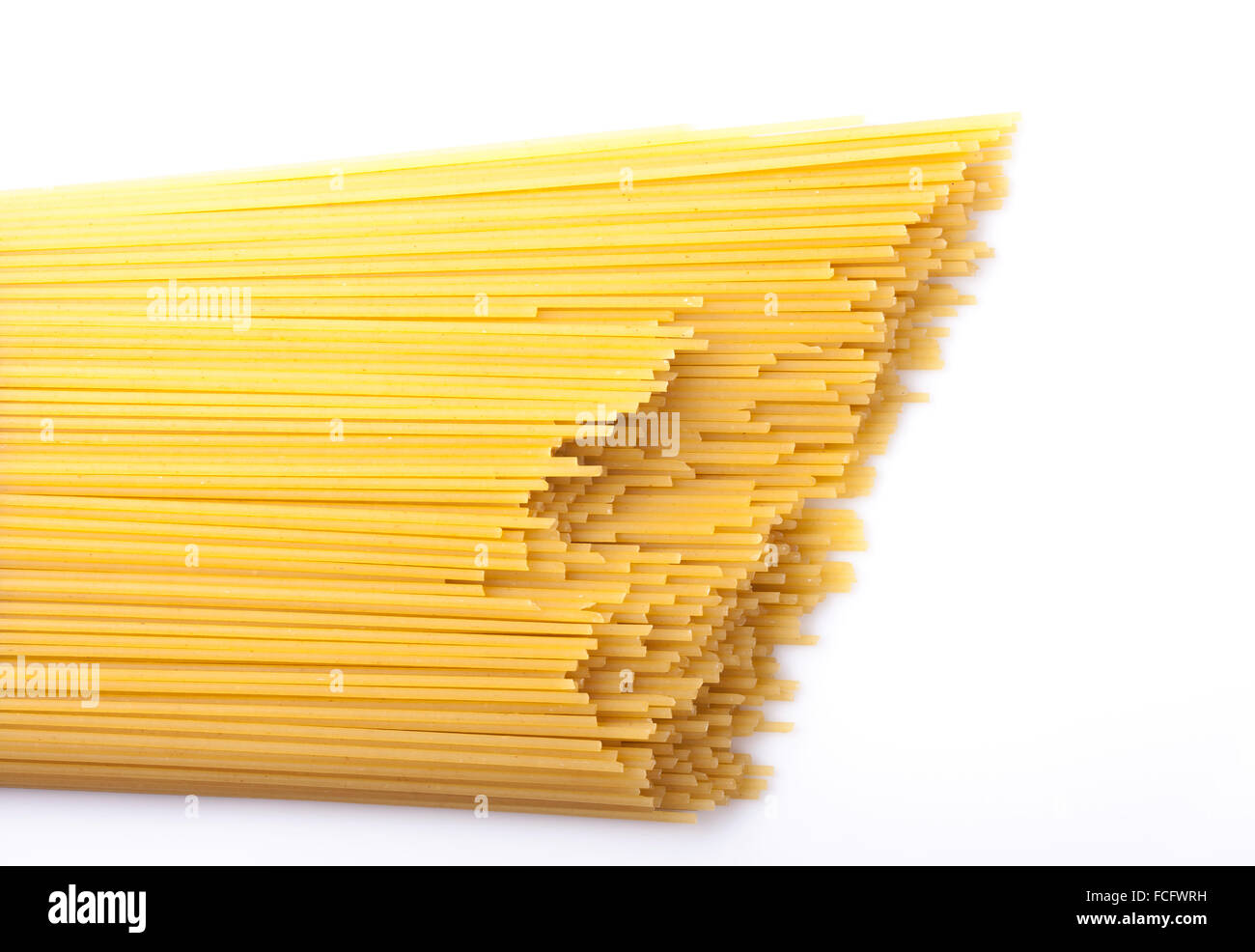 italian spaghetti on white background closeup Stock Photo