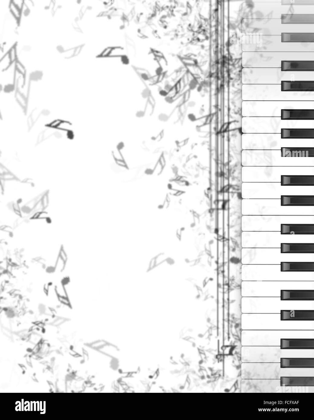 Conceptual image of music theme with keys and notes Stock Photo Alamy