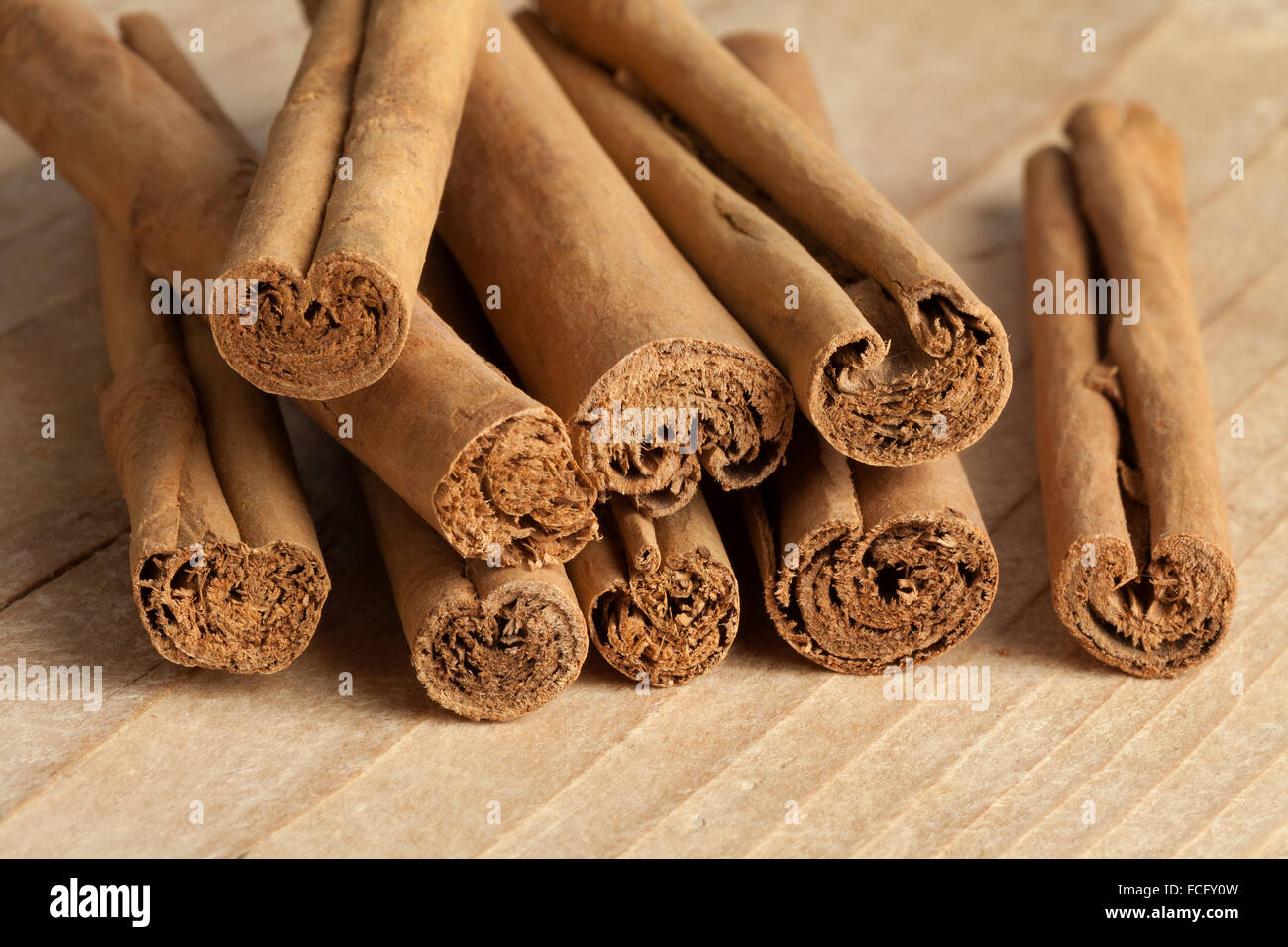 True cinnamon sticks close up Stock Photo