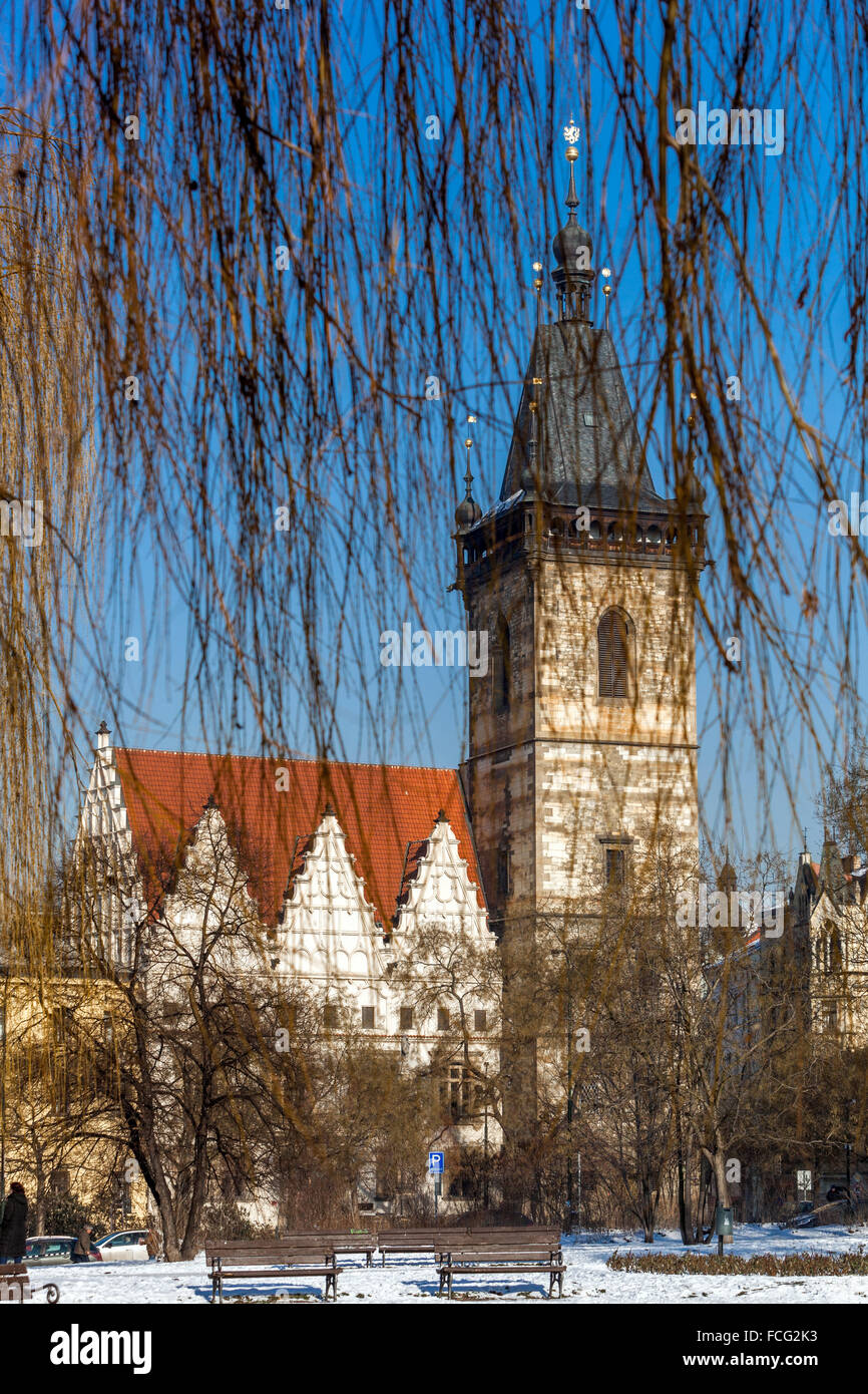Karlovo namesti, New Town Hall, Charles Square, Prague, Czech Republic Stock Photo