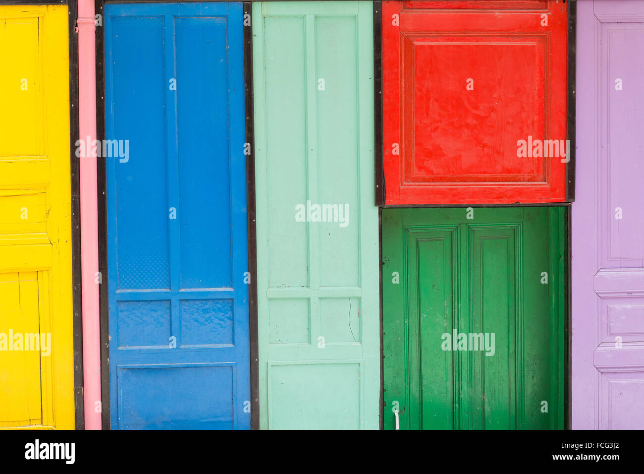 brightly painted doors Stock Photo Alamy