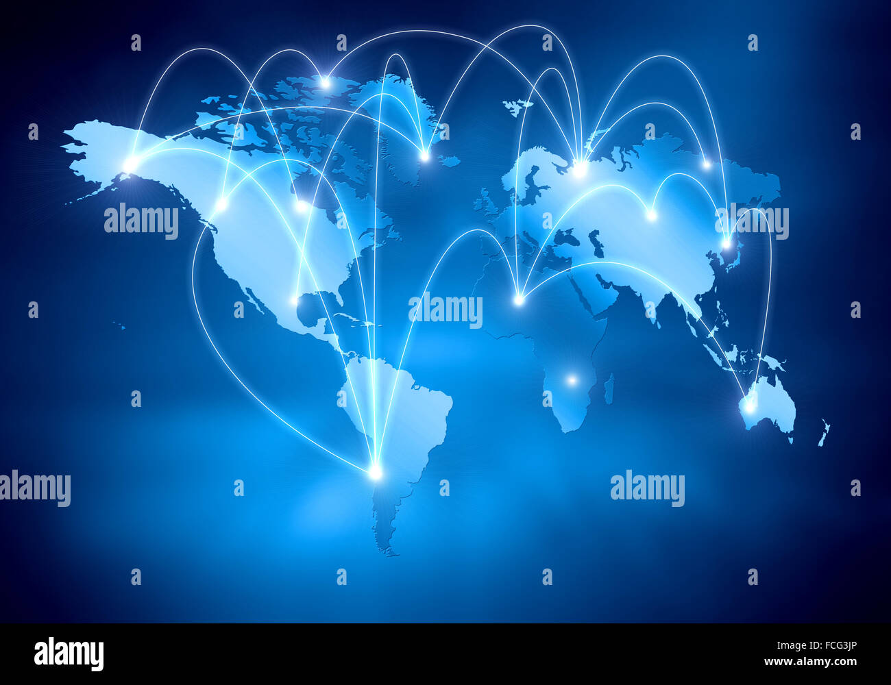 Background digital image of world map with connection lines Stock Photo ...