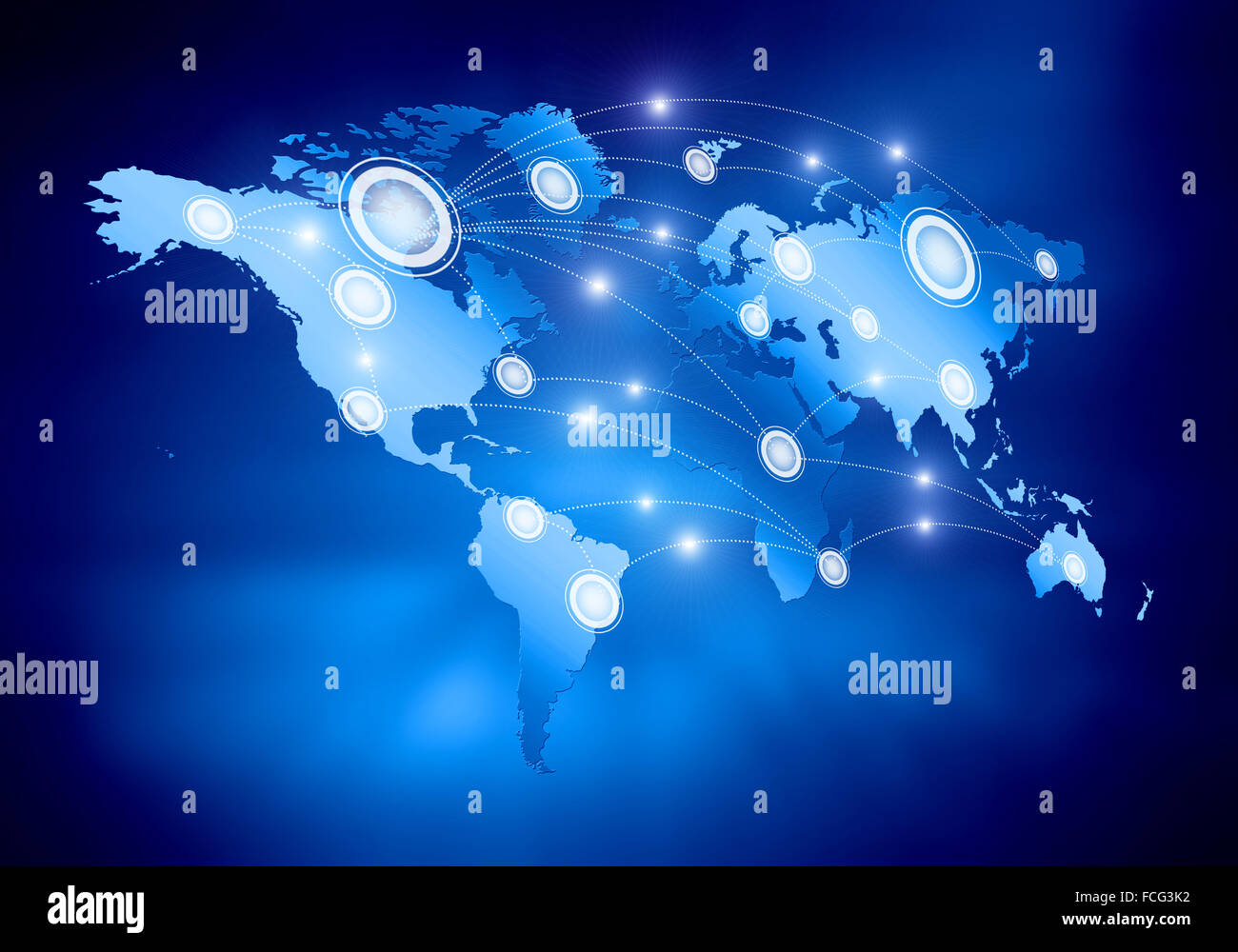 Background digital image of world map with connection lines Stock Photo ...