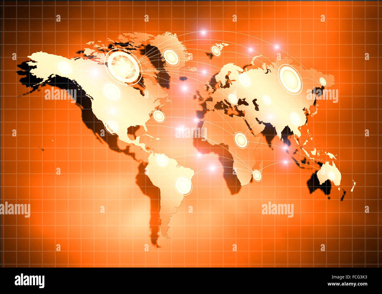 Background digital image of world map with connection lines Stock Photo ...