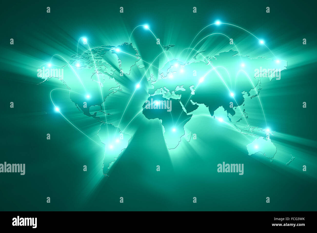 Background digital image of world map with connection lines Stock Photo ...
